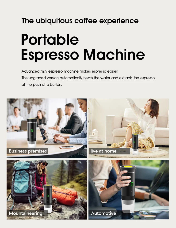 🔥 Luxury Portable Wireless Espresso Machine ☕ Barista-Quality Coffee Anywhere 🌍 Perfect for Travel Car Home & Adventure 🚀